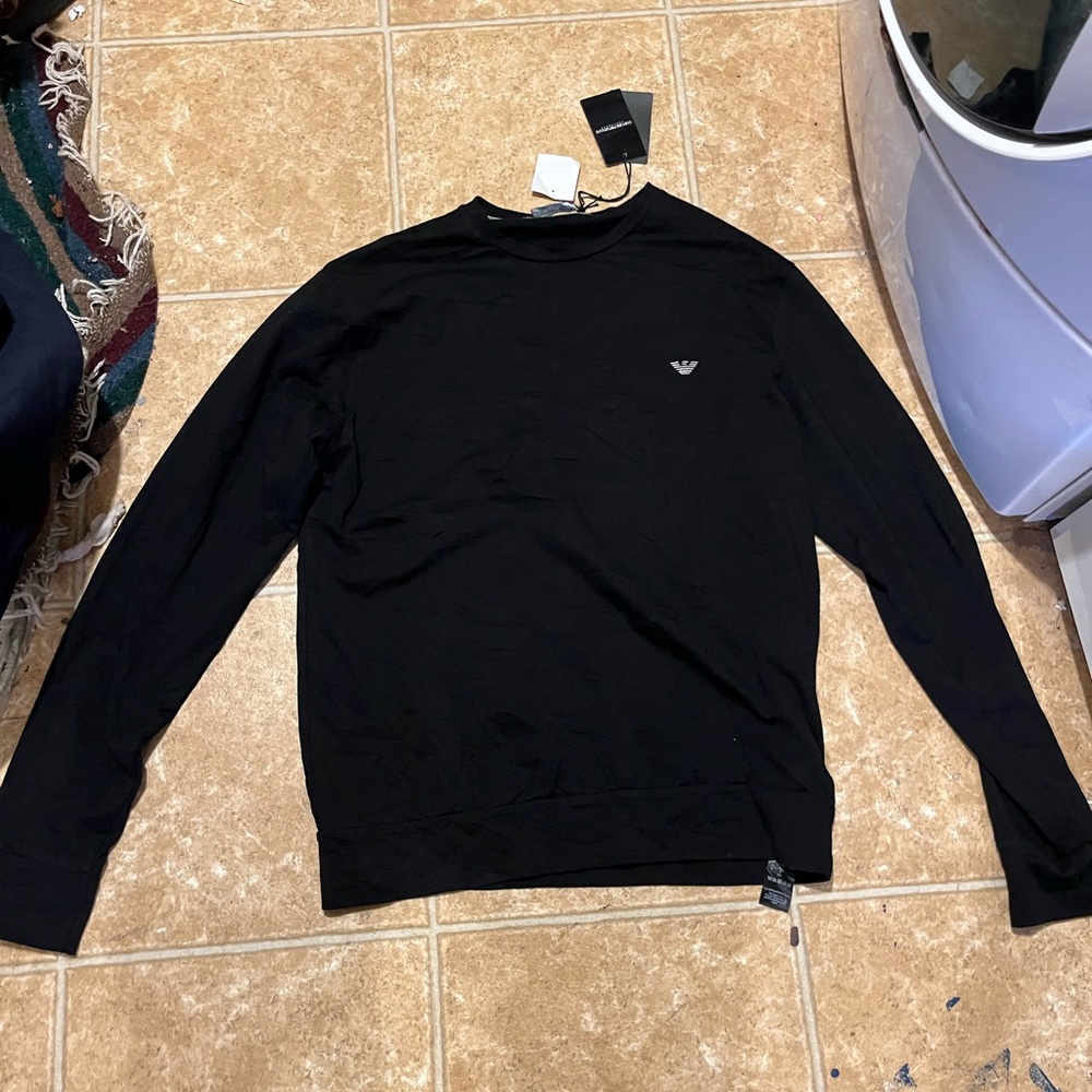 Emporio Armani Classic Black Crewneck Sweater